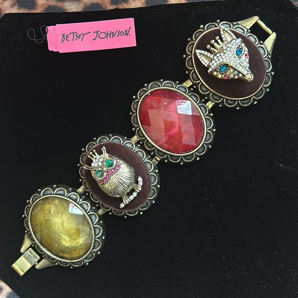 Betsey Johnson Chunky Fox and Owl Bracelet